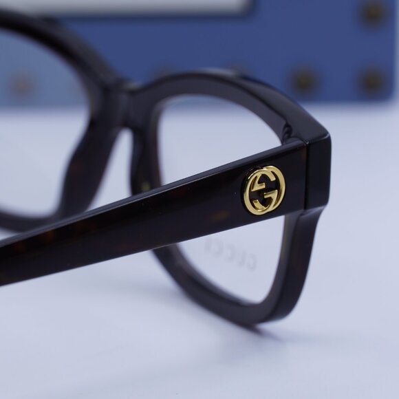 Gucci GG1259O 005 Rectangle 54mm Eyeglasses - Dark Havana - Picture 10 of 12